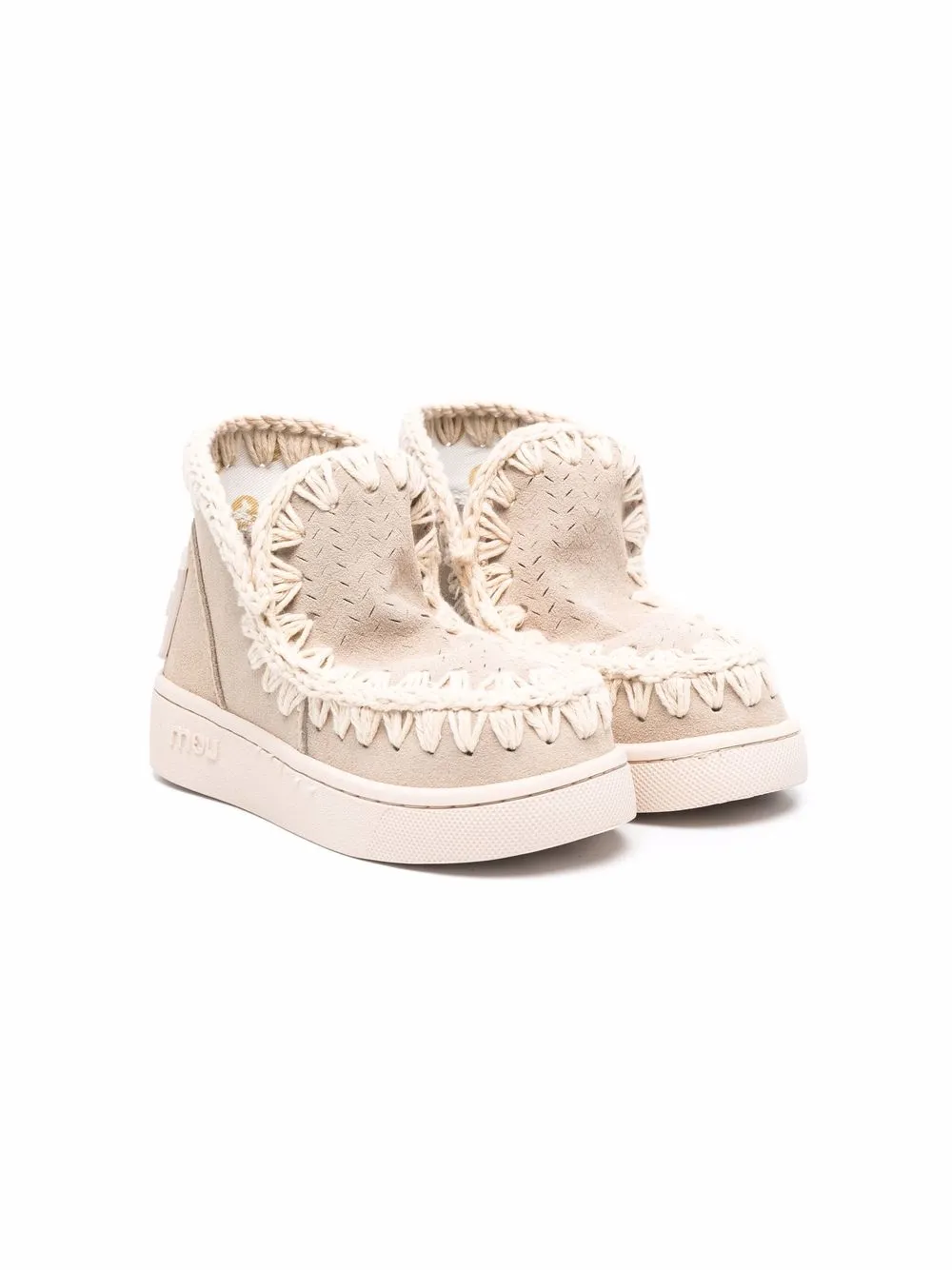 

Mou Kids Eskimo perforated ankle boots - Neutrals