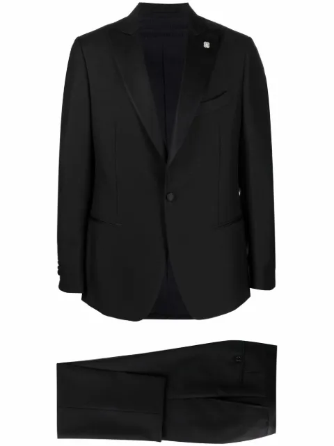 Lardini traje con botones y solapa del logo