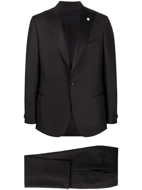 Lardini logo-lapel single-breasted suit
