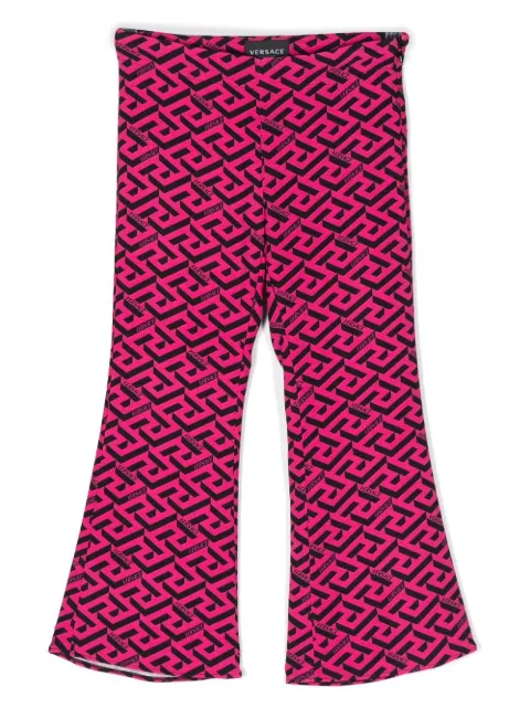 Versace Kids Greta-print flared trousers