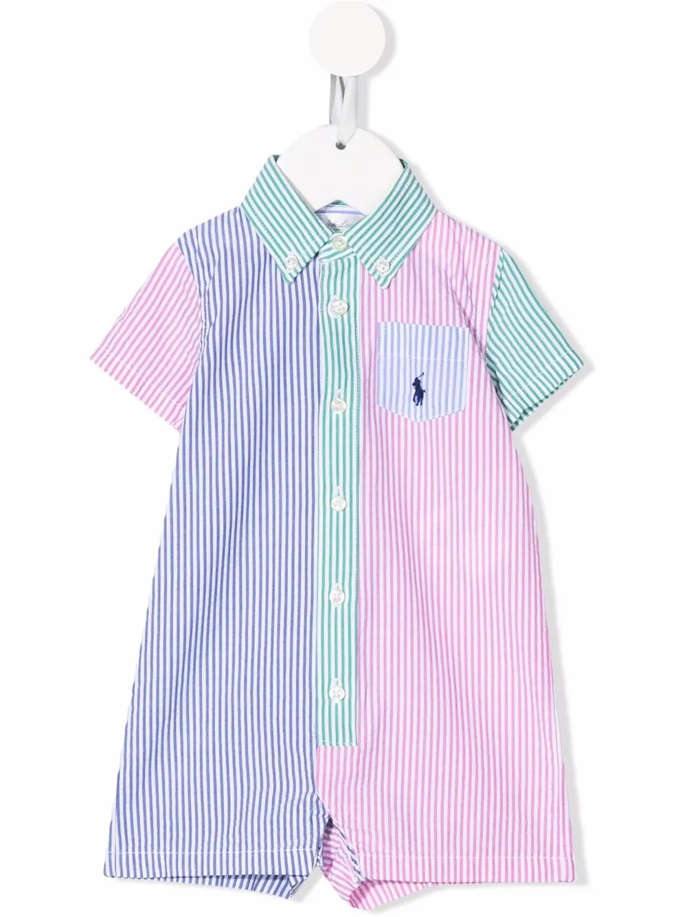 

Ralph Lauren Kids romper con rayas estampadas - Rosado