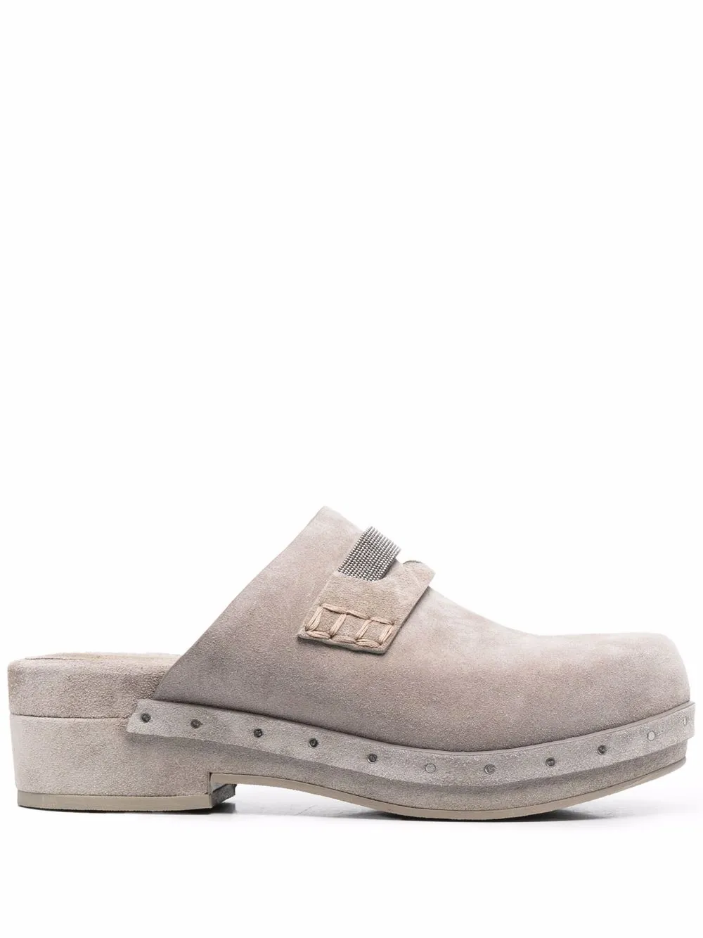 

Brunello Cucinelli mules con detalle de cadena Monili - Gris