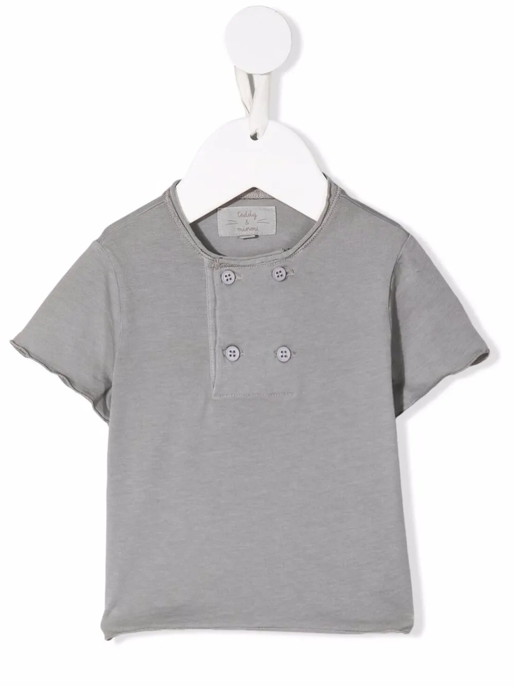 

TEDDY & MINOU cotton button-fastening T-shirt - Grey