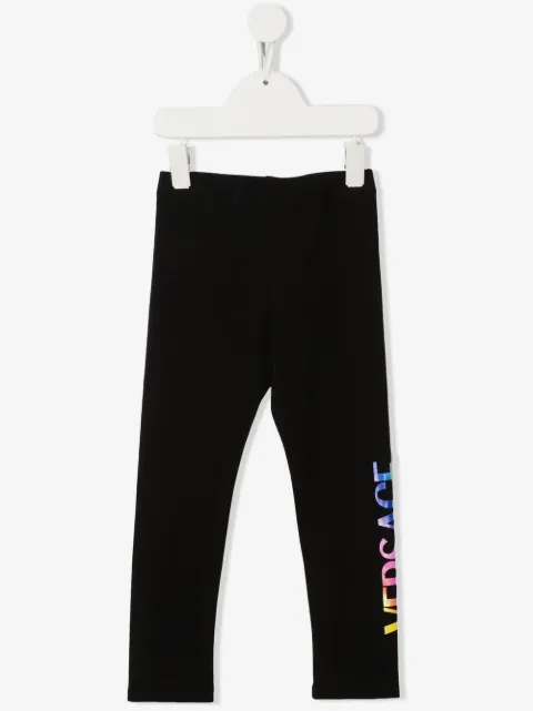 Versace Kids leggins con logo estampado 