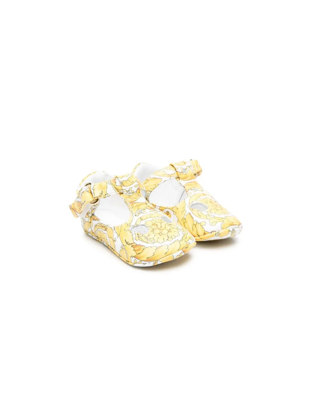 

Versace Kids sandalias Barocco-Silhouette con hebilla - Amarillo