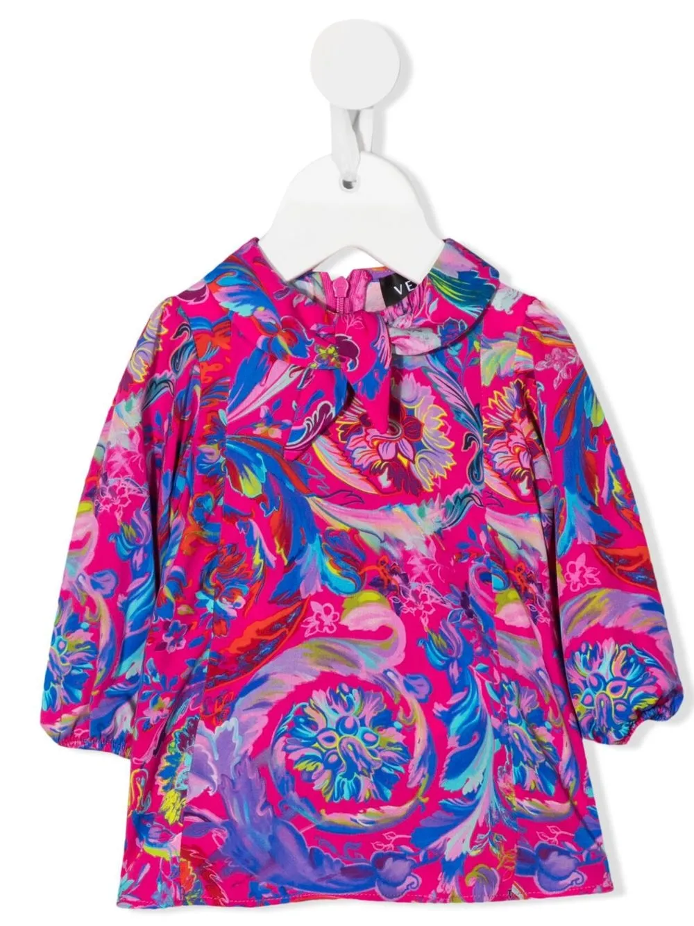 

Versace Kids Kaleidoscopic Barocco long-sleeve dress - Pink