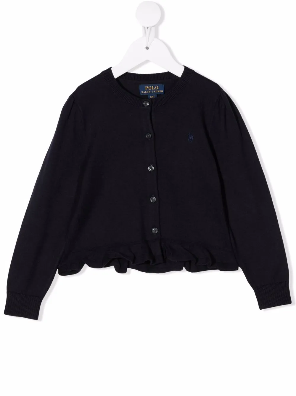 

Ralph Lauren Kids logo-embroidered peplim cardigan - Blue
