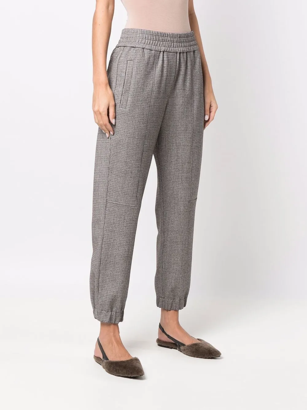 Brunello Cucinelli Tapered-leg Suit Trousers In Brown