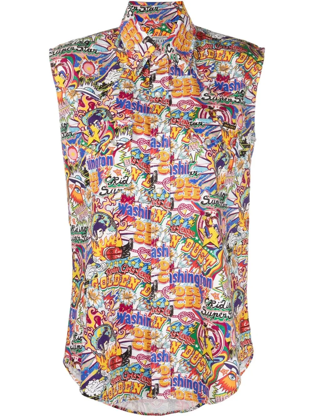 

Washington Dee Cee graphic-print sleeveless shirt - White