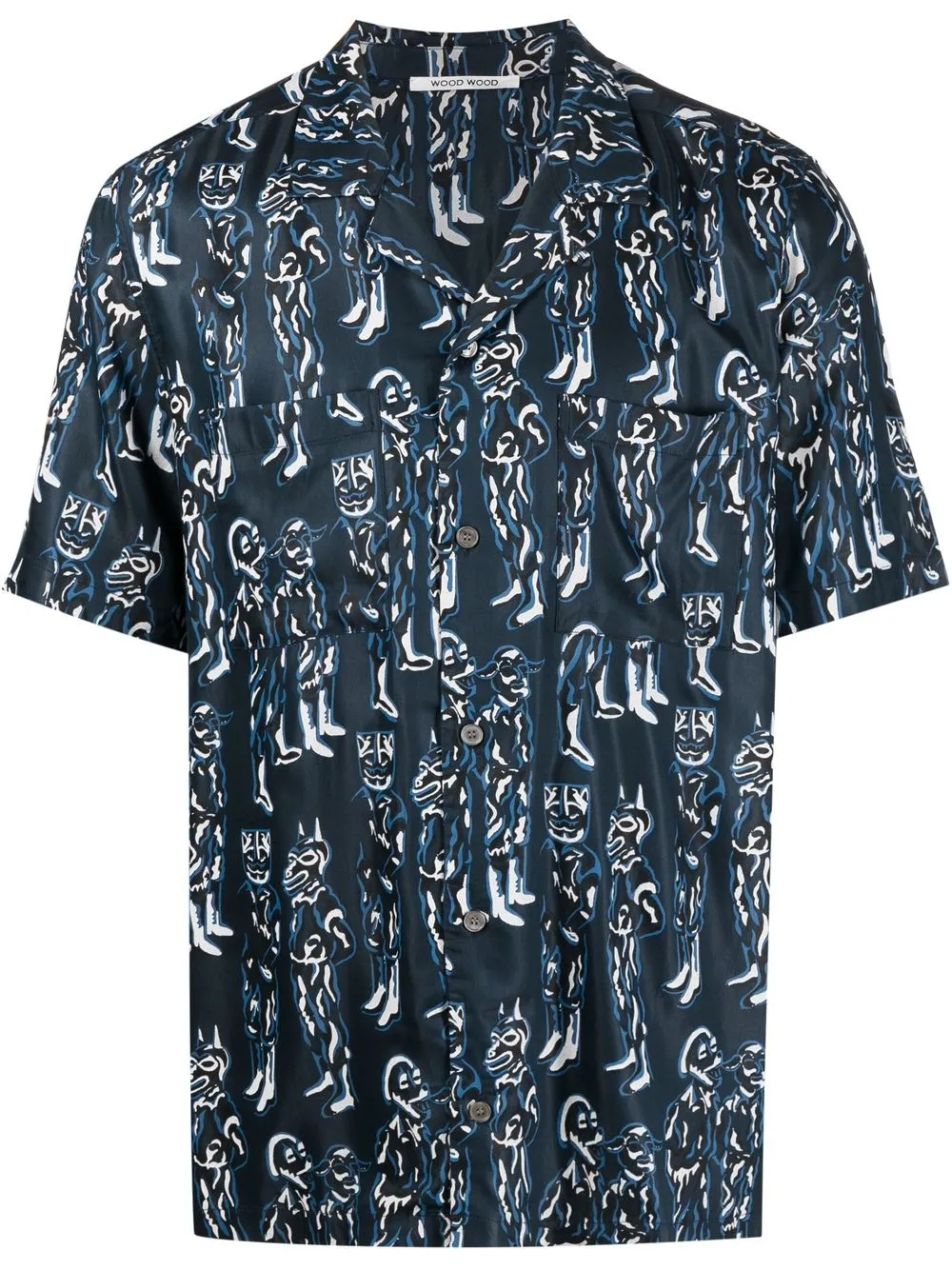 

Wood Wood camisa con estampado abstracto - Azul