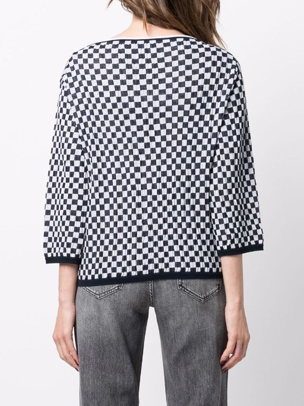 balenciaga checkerboard knitted jumper