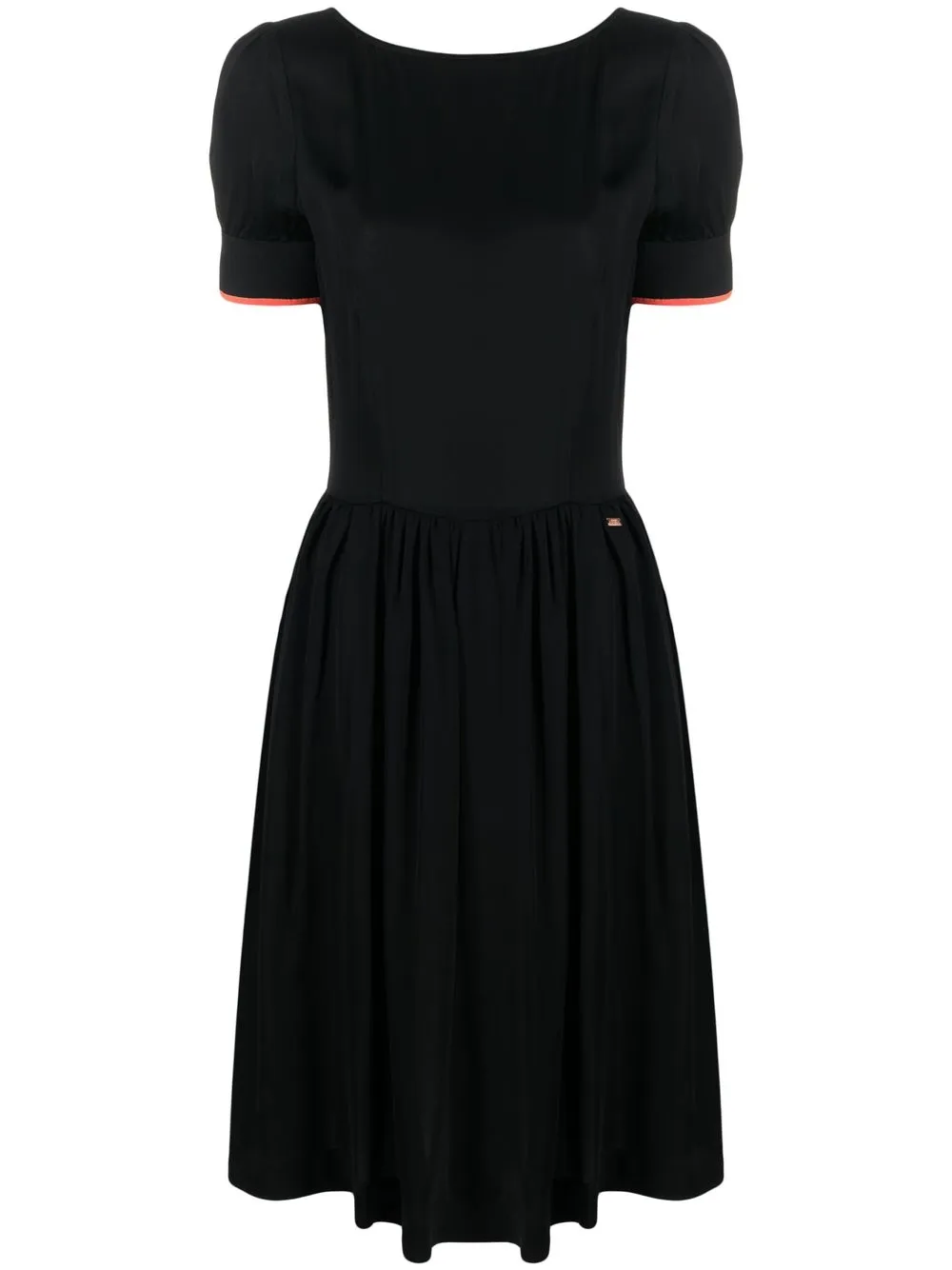 

Armani Exchange short-sleeve pleated mini dress - Black