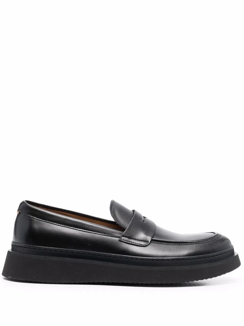 

BOSS penny-slot leather loafers - Black