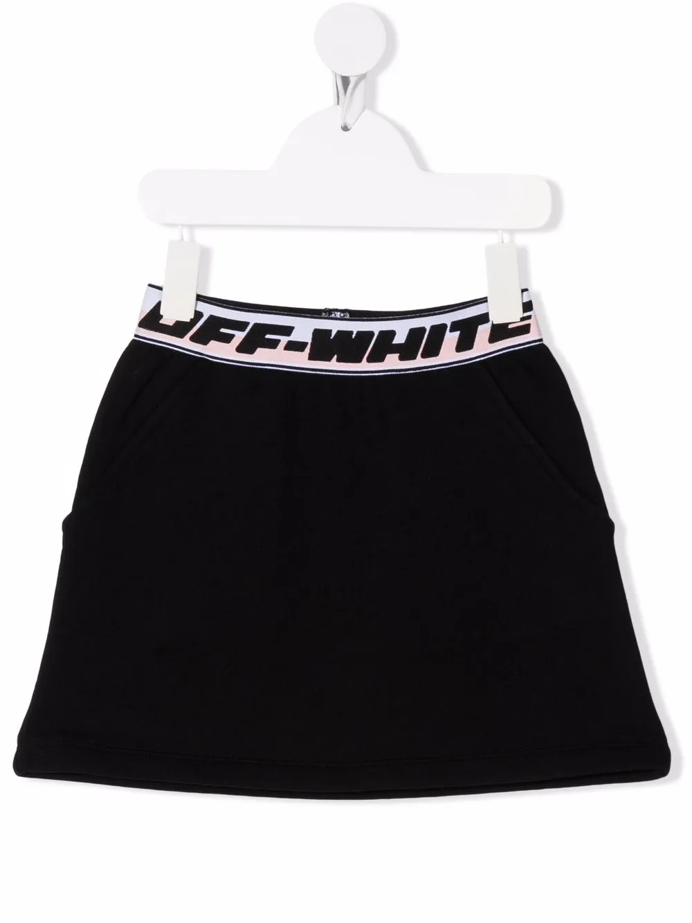 

Off-White Kids falda corta con logo bordado - Negro