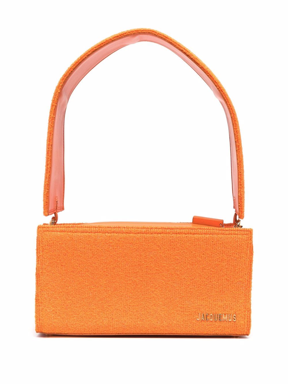 Structured rectangle shoulder bag in orange