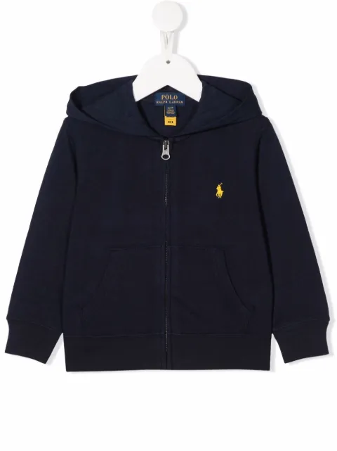 POLO RALPH LAUREN KIDS logo-print zipped hoodie
