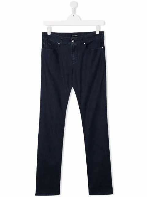 Emporio Armani Kids جينز سكيني بخصر متوسط