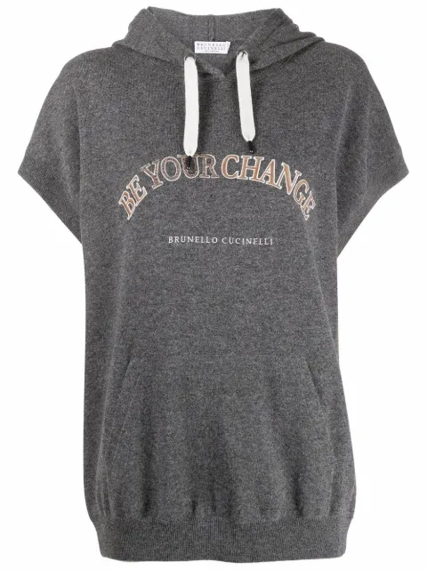 Brunello Cucinelli slogan-print hoodie
