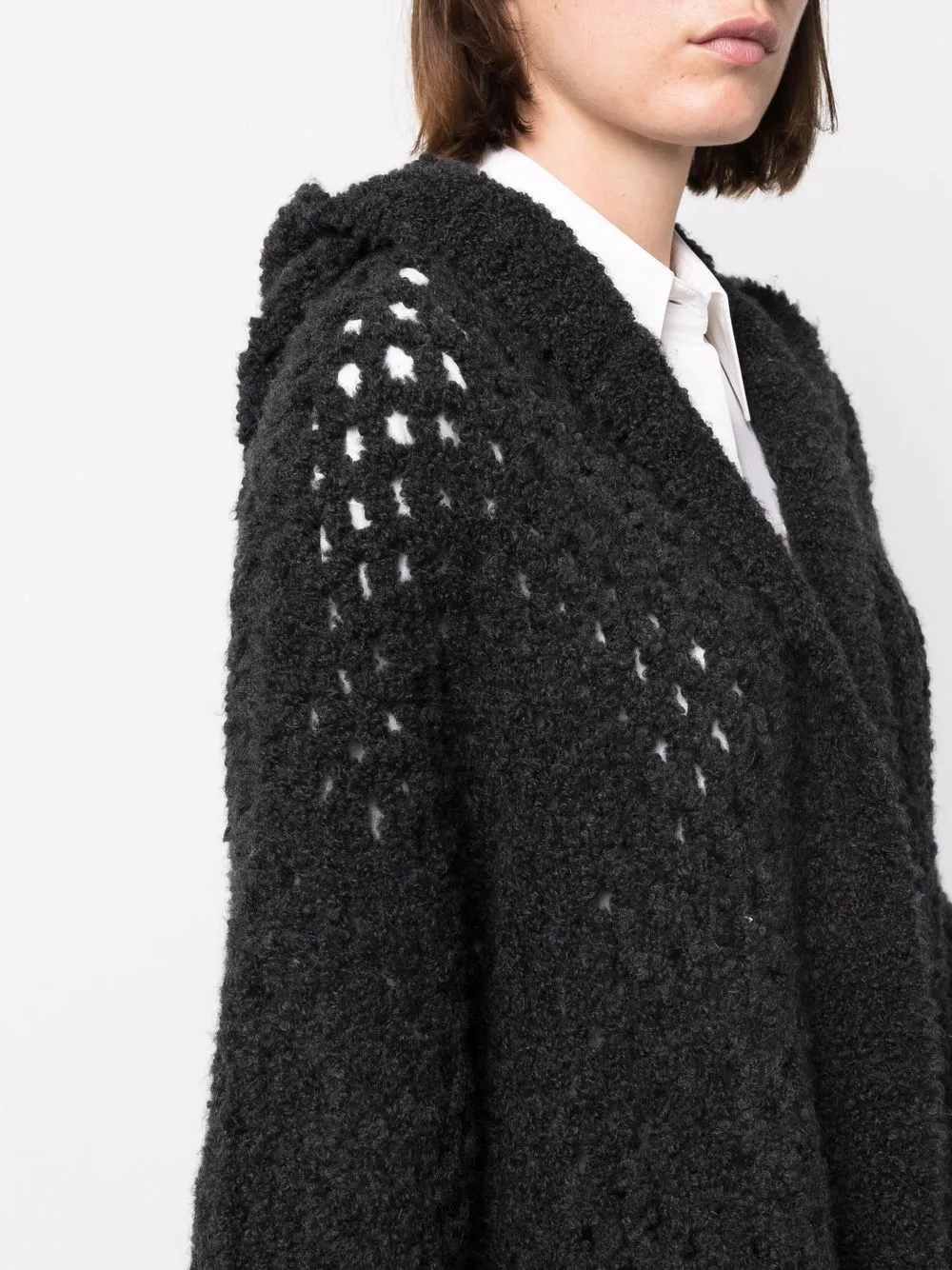 Brunello Cucinelli Chunky Knitted Hooded Jumper In Black