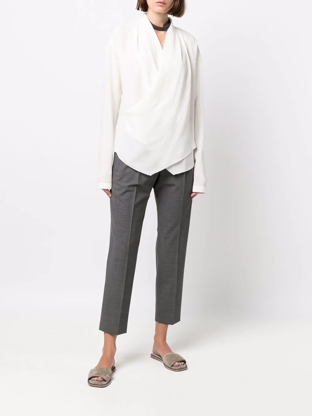 Brunello Cucinelli blouse cache-cœur à manches longues | Chemises | Image 2