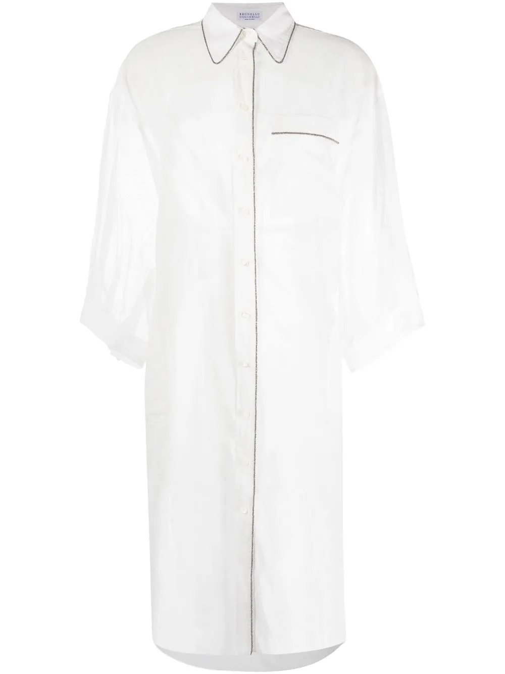 

Brunello Cucinelli blusa larga de manga corta - Blanco