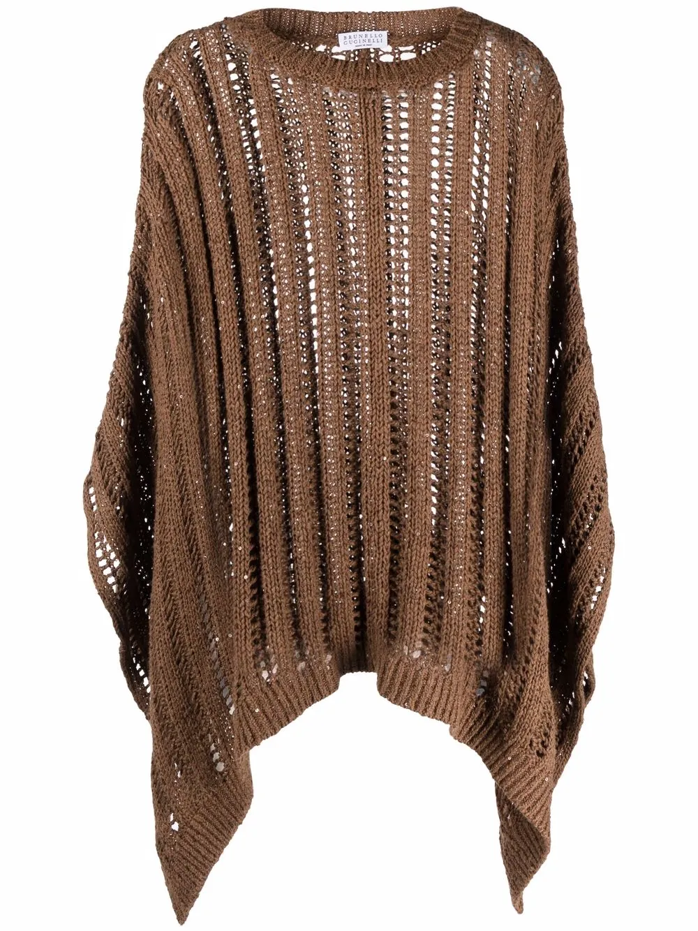 

Brunello Cucinelli cable-knit poncho - Brown