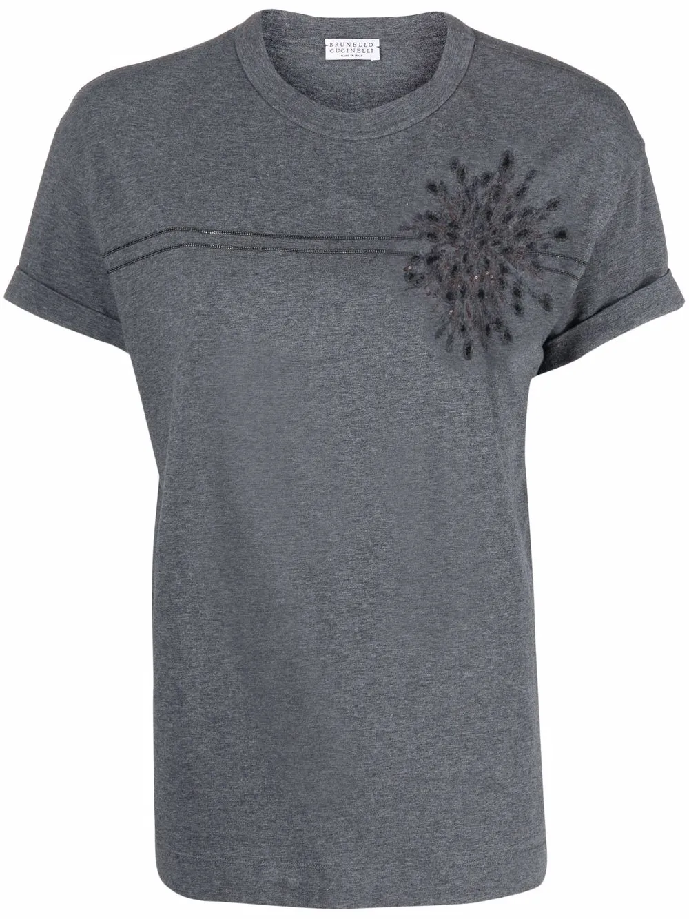 

Brunello Cucinelli floral-print short-sleeved T-shirt - Grey