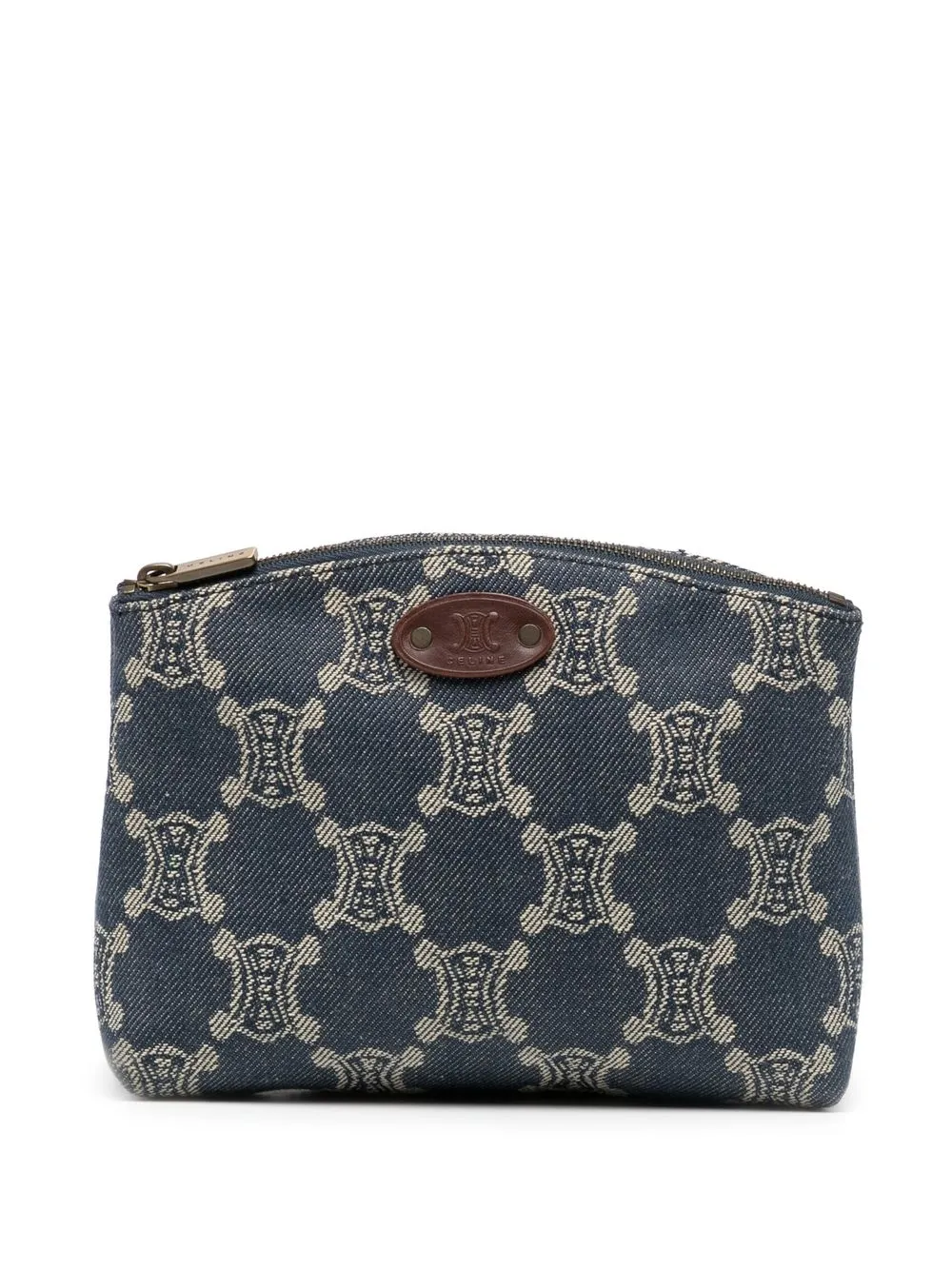 Pre-owned Celine Paris Macadam Pouch In Blue