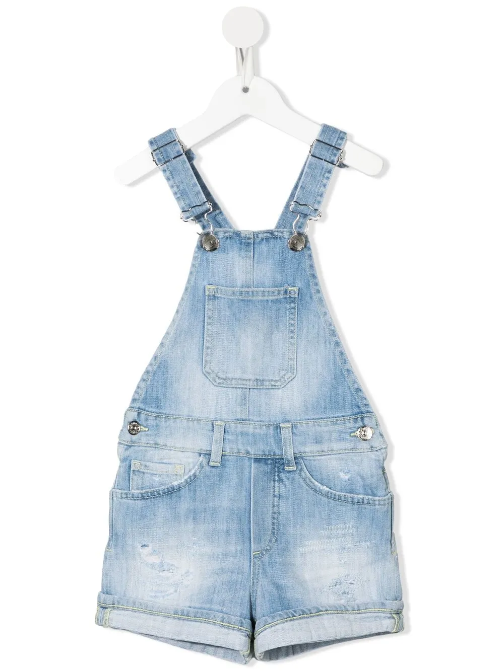 Dondup Kids' Denim Short Dungarees In Blue
