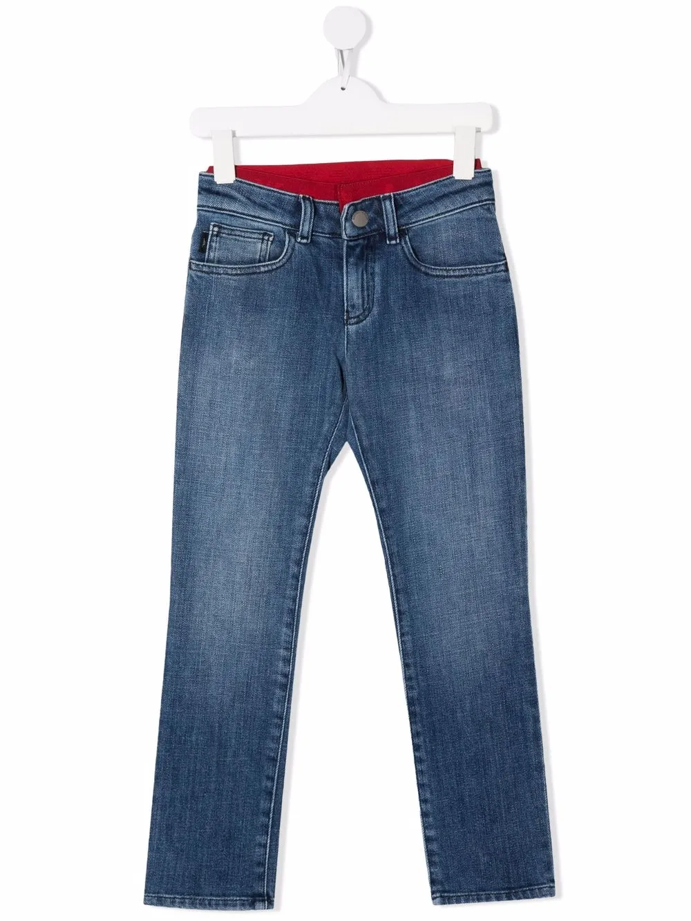 

Emporio Armani Kids logo-waistband denim jeans - Blue