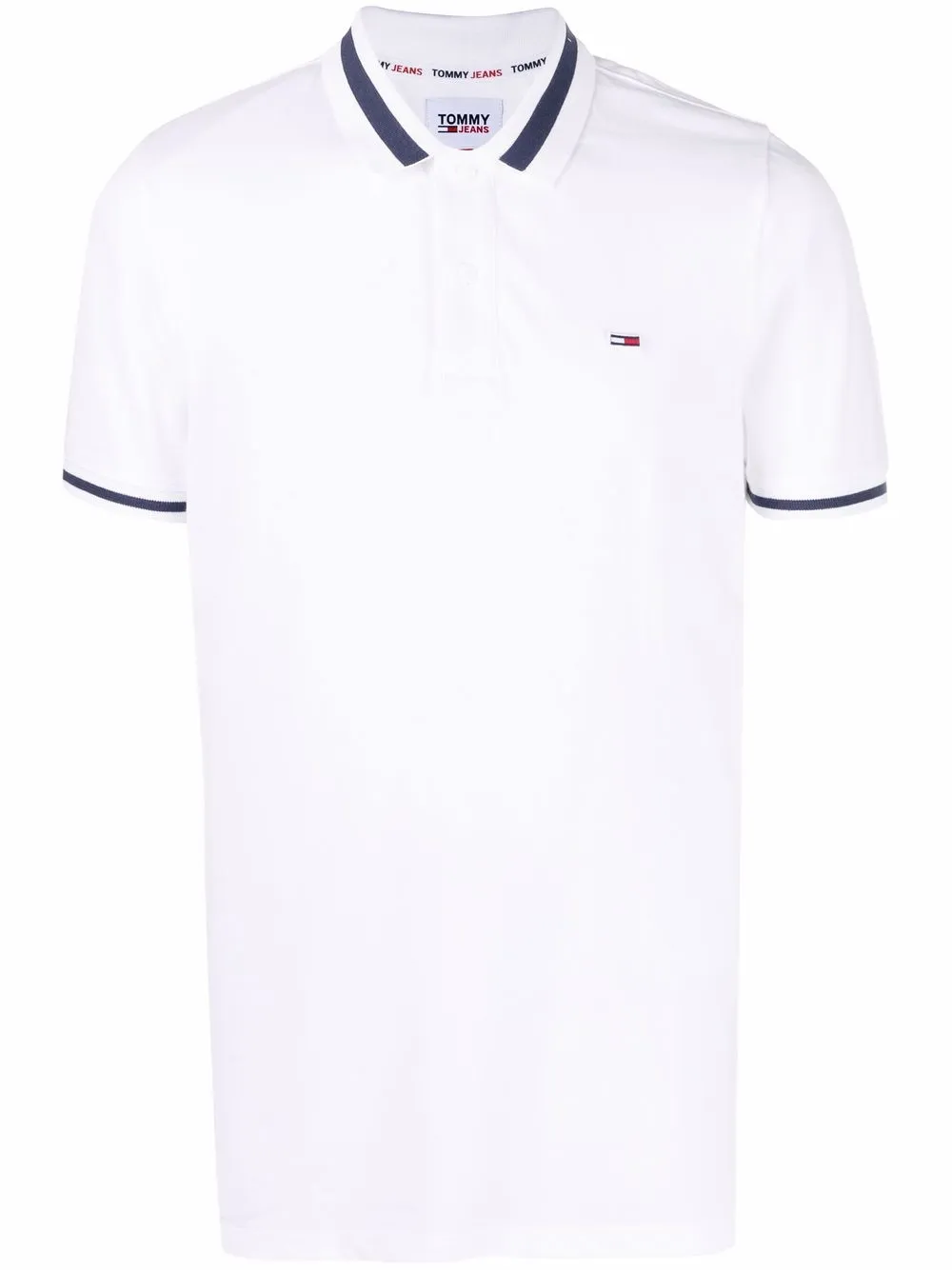 

Tommy Jeans camisa tipo polo con ribete en contraste - Blanco