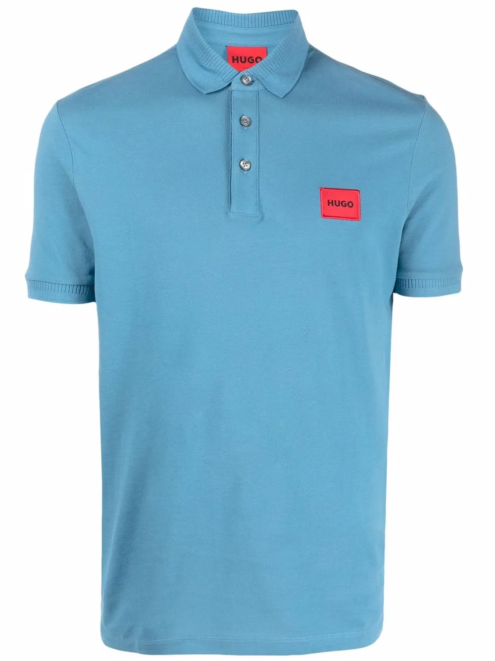 chest logo-patch polo shirt