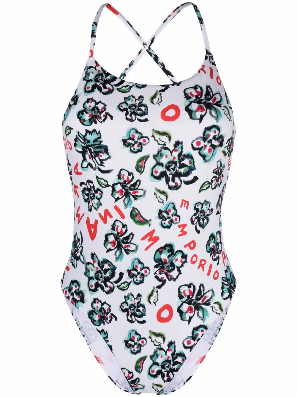 

Emporio Armani floral-print swimsuit - White