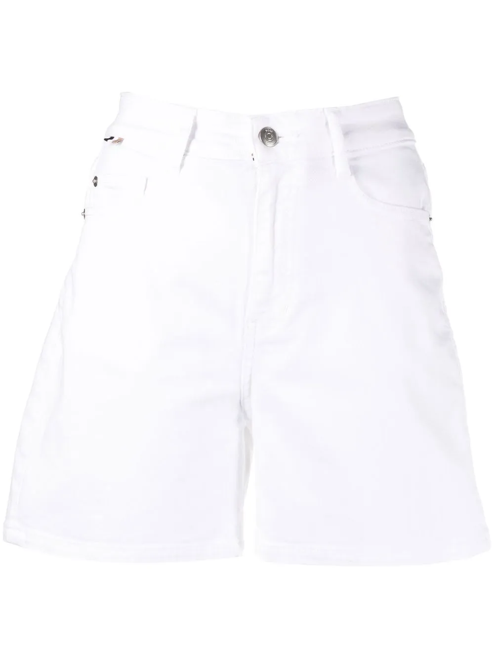 

BOSS shorts de mezclilla con tiro medio - Blanco
