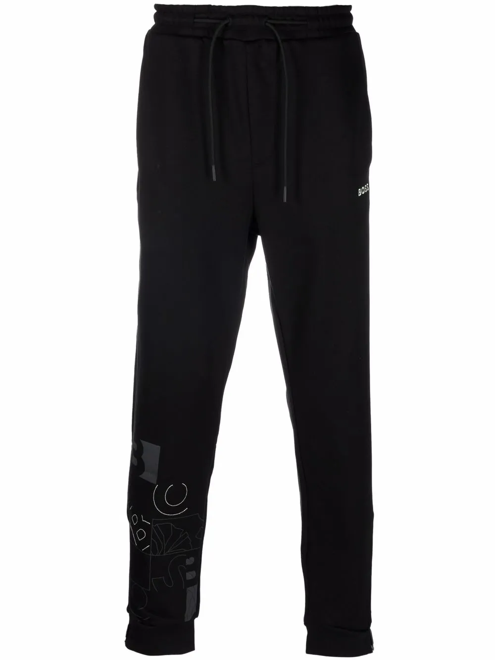 

BOSS patchwork-logo track pants - Black
