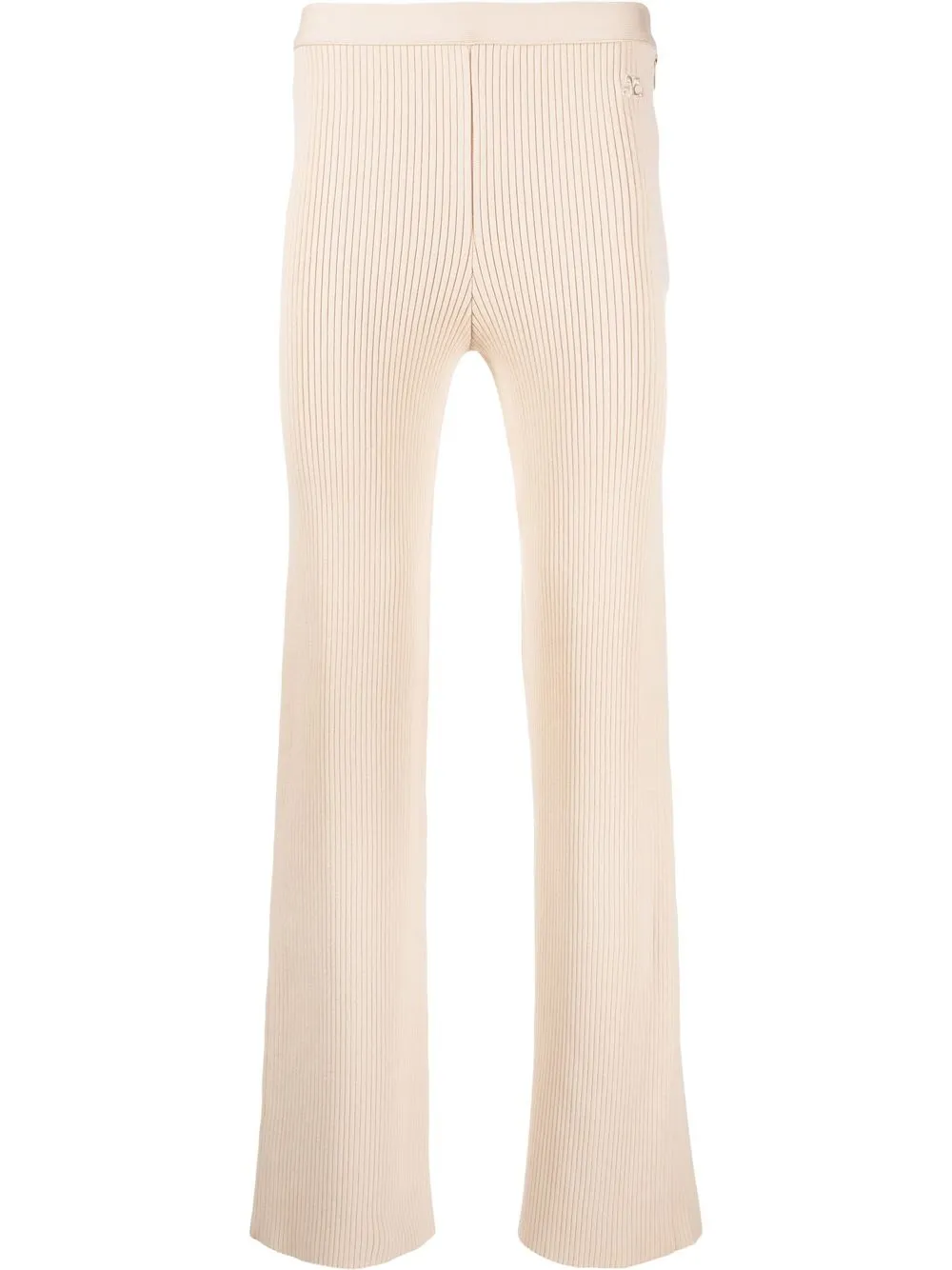 

Courrèges straight-leg ribbed-knit trousers - Neutrals