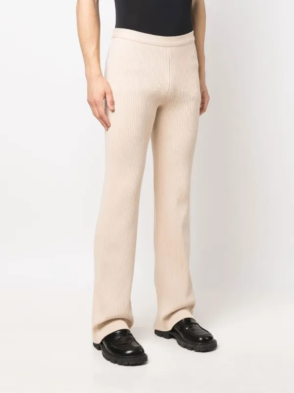 white knit trousers