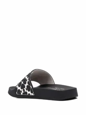 women's monogram print rubber slides