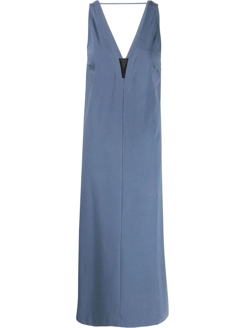 

Brunello Cucinelli vestido recto con cuello en V - Azul