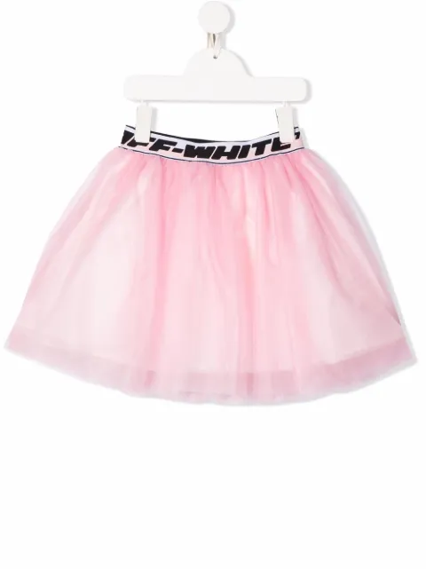 Off-White Kids logo embroidered tutu skirt