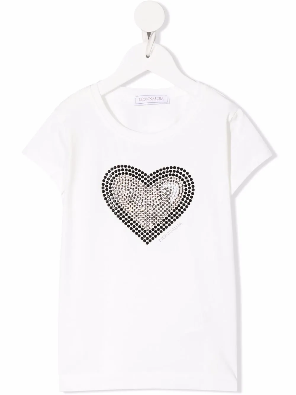 

Monnalisa playera con corazón estampado - Blanco