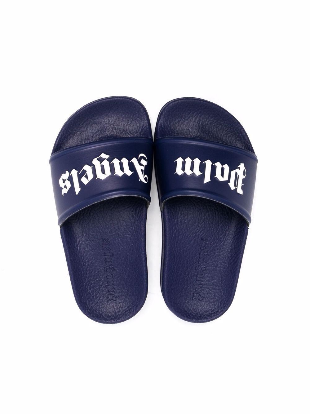 Palm Angels Kids logo-print slides Blue