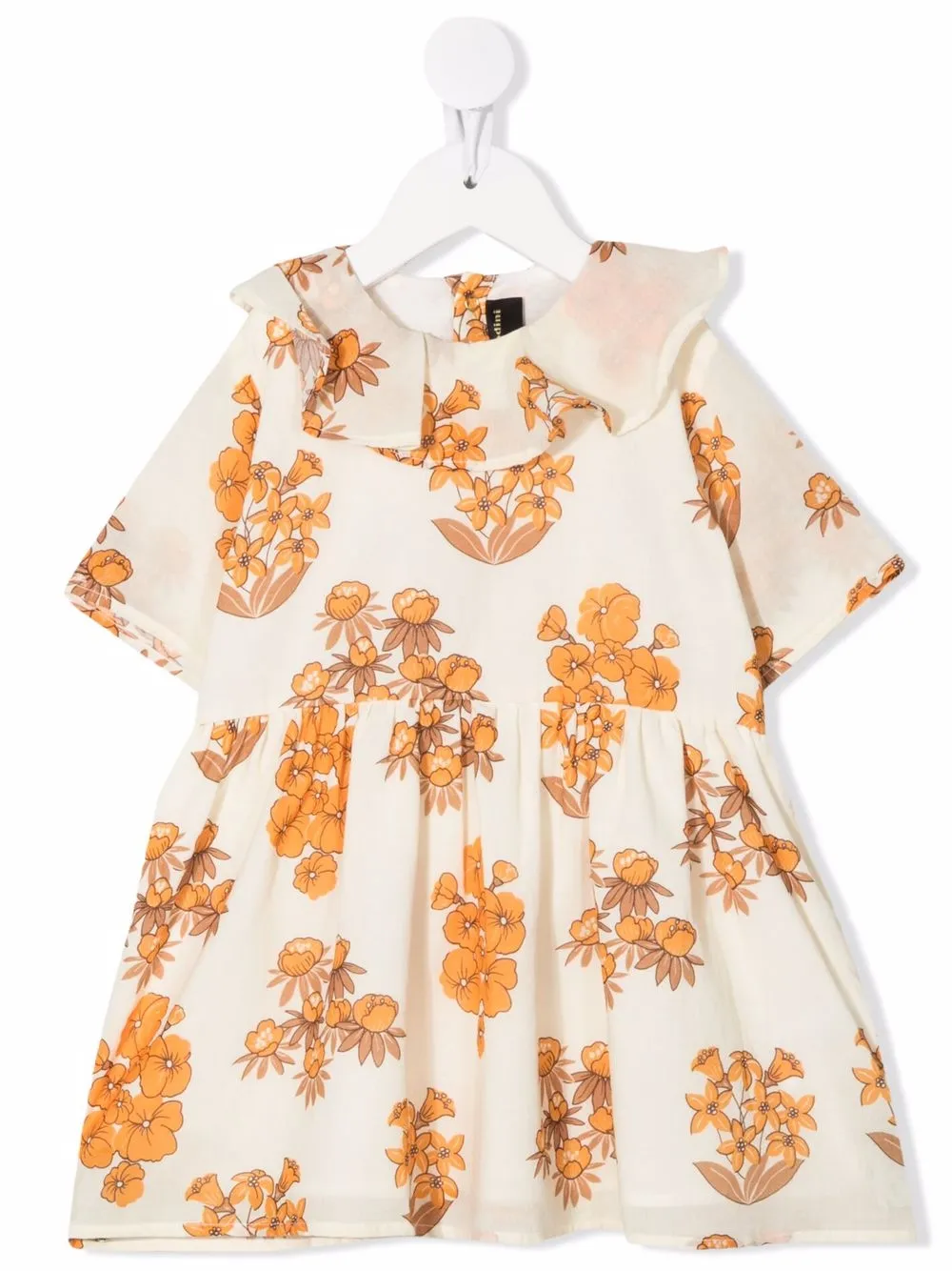 Mini Rodini Jurk met bloe print Beige