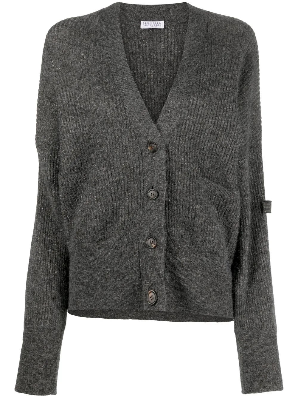 

Brunello Cucinelli cárdigan tejido con botones - Gris