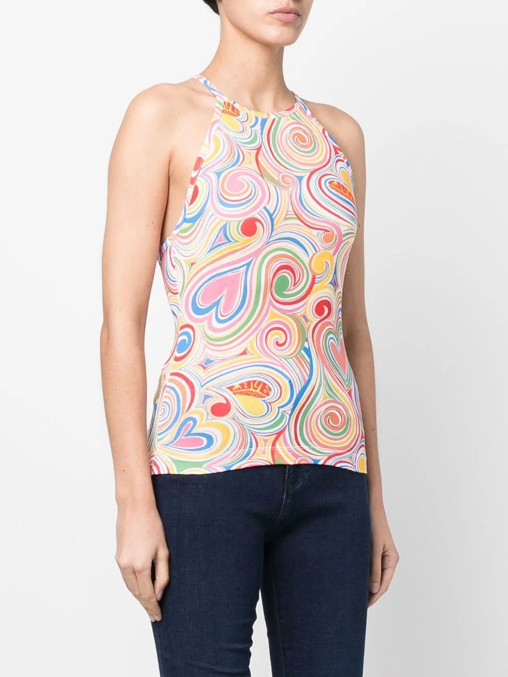 Love Moschino Top met hartprint Oranje