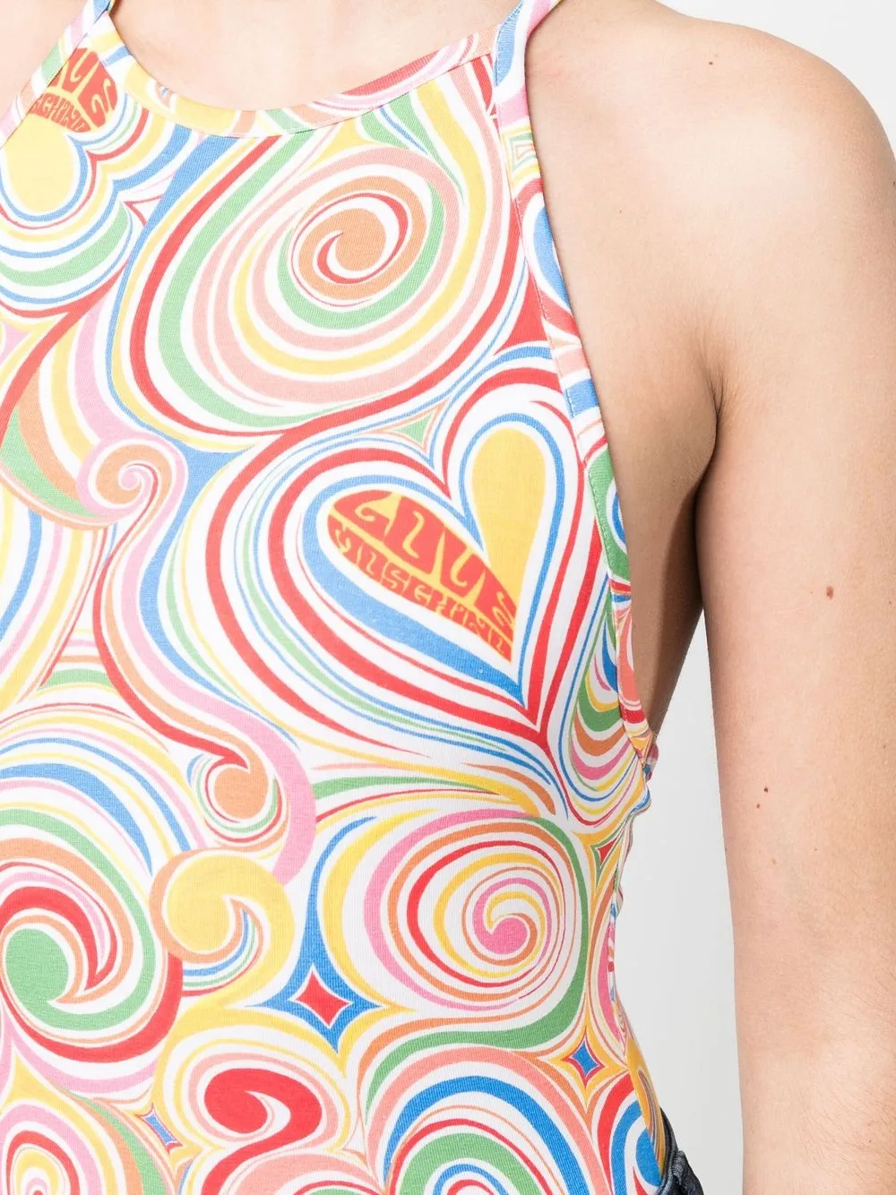 Love Moschino Top met hartprint Oranje