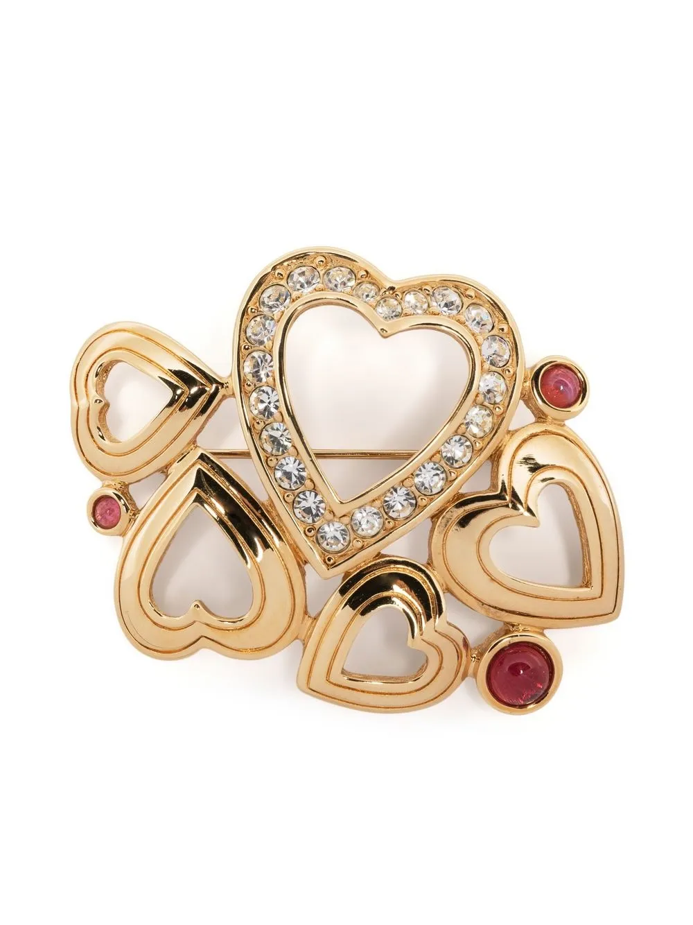 

Christian Dior 1980s pre-owned hearts brooch - Gold