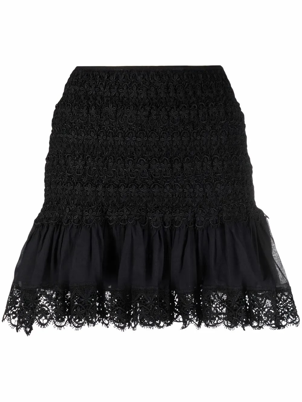 

Charo Ruiz Ibiza Fleus tiered mini skirt - Black