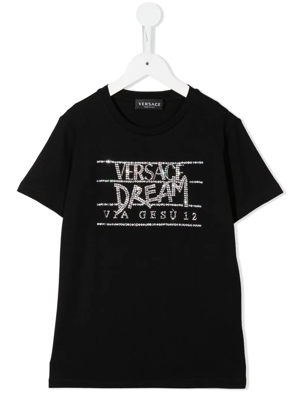 

Versace Kids playera con logo y detalles - Negro