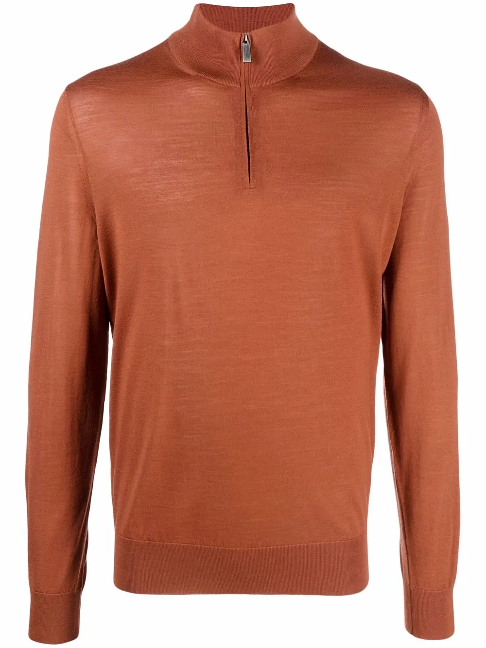 

Zegna fine-knit zip-up jumper - Orange